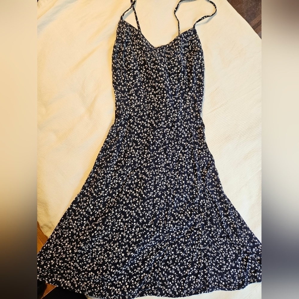 GAP Women's Navy Floral Spighetti Strap Sundress